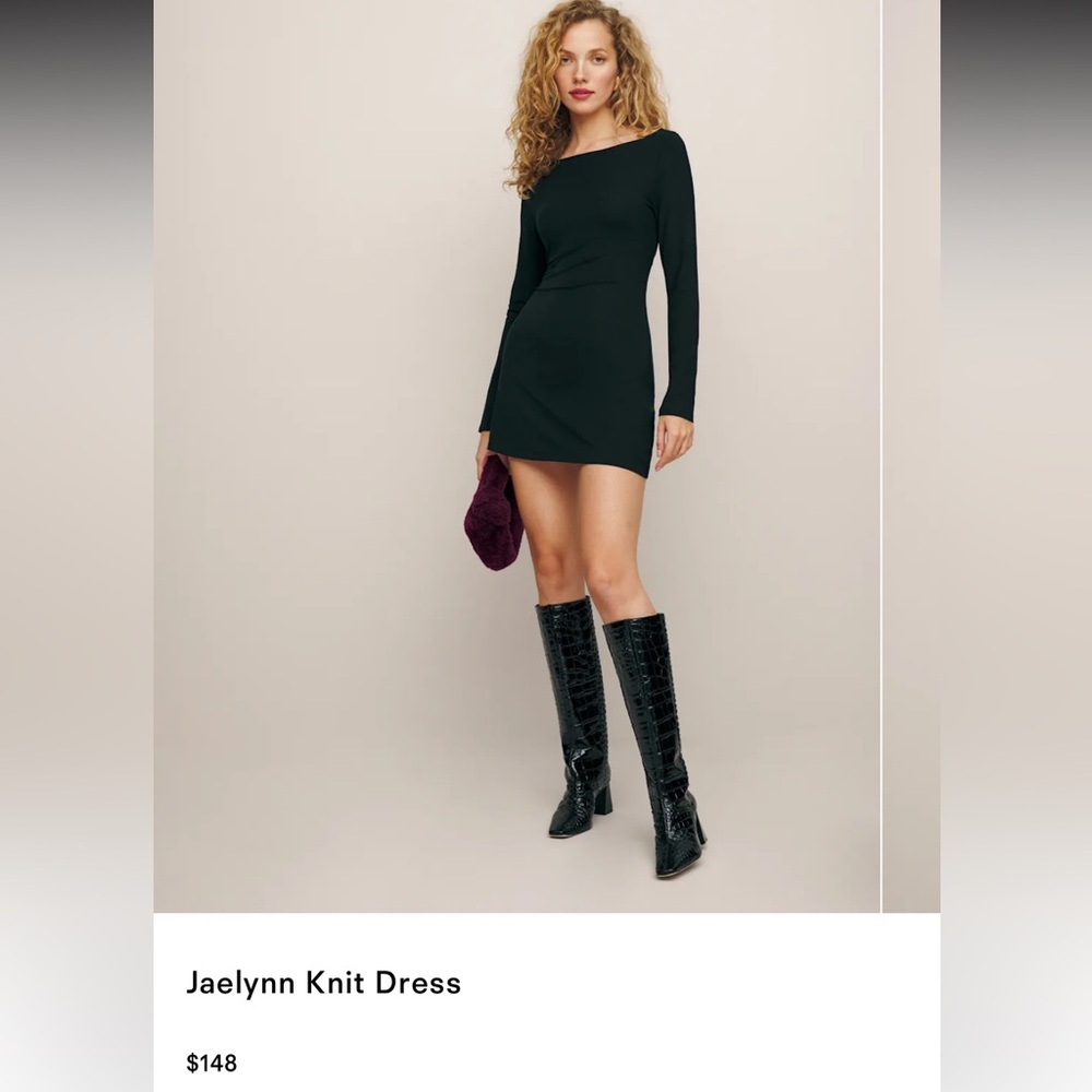 Reformation Black Long Sleeve Dress sz S